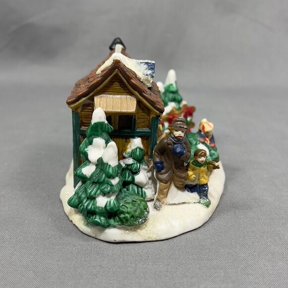 Cobblestone Corners Ceramic Christmas Trees 4 Sale Figurine Village Holiday Y2K - Picture 5 of 10